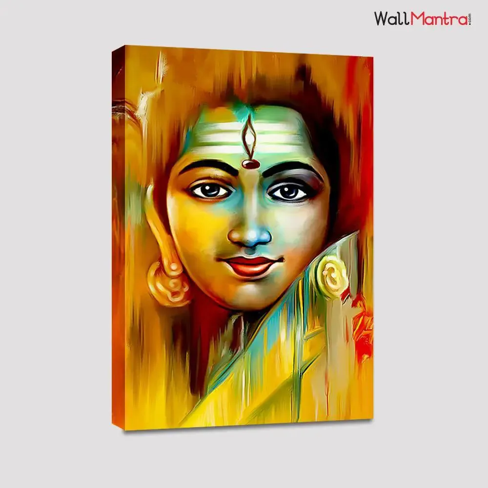 Beautiful Lord Shiva  Face Portrait  Painting / Canvas Printed Painting Stretched on Wood  61 x 41cm