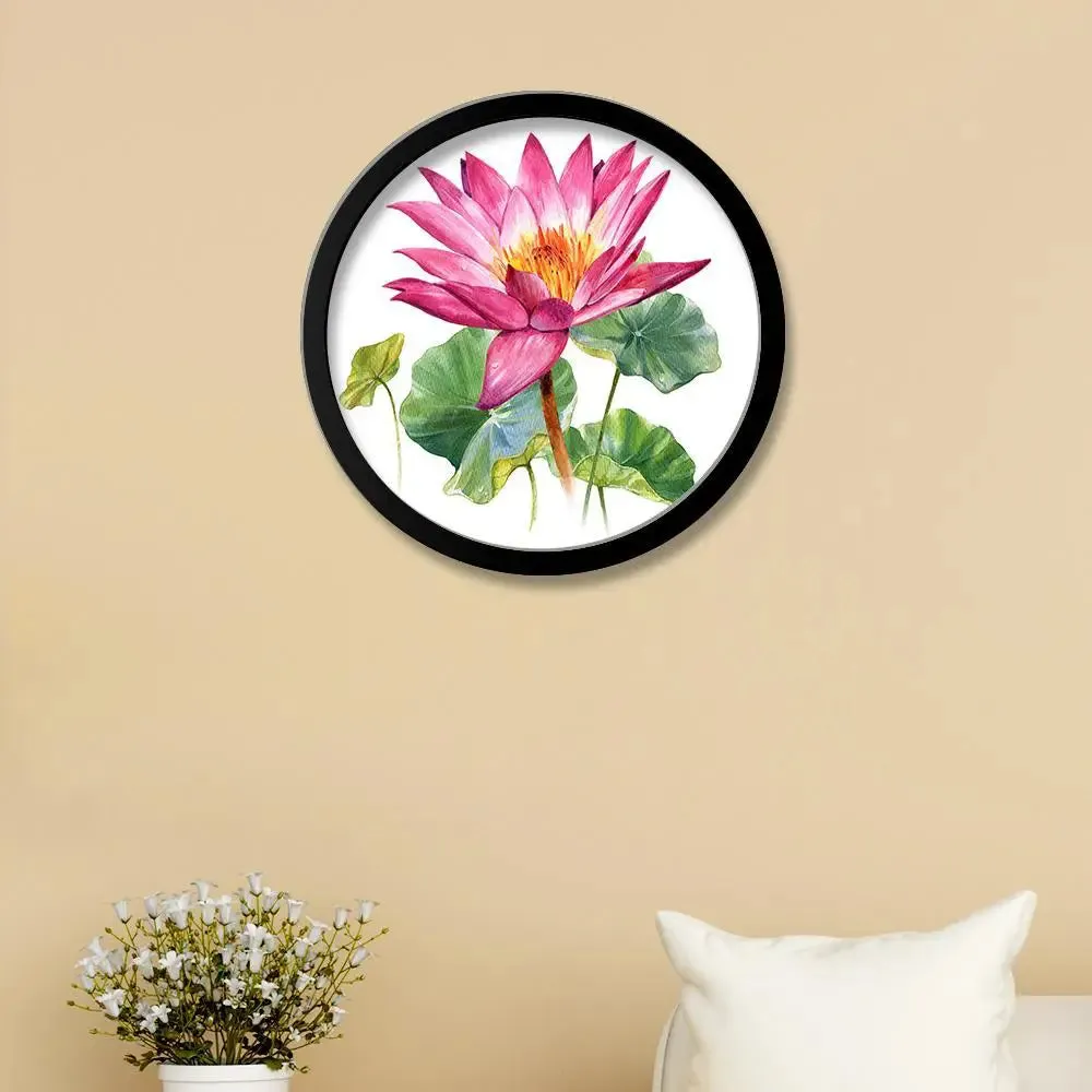 Beautiful Lotus Art Round Shape Canvas wall Painting