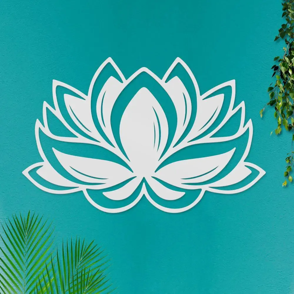 Beautiful Lotus Design Wooden Wall Hanging,  Living Room Wooden Wall Decoration Medium(18 inch X 11 inch)