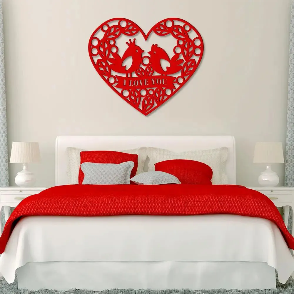 Beautiful love Birds Design Wooden Wall Hanging,  Living Room Wooden Wall Decoration Medium(12 inch X 14 inch)