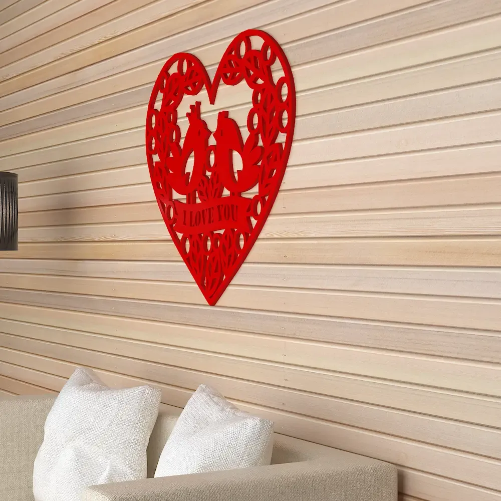 Beautiful love Birds Design Wooden Wall Hanging,  Living Room Wooden Wall Decoration Medium(12 inch X 14 inch)
