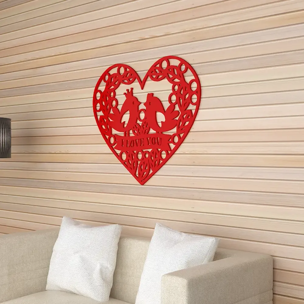 Beautiful love Birds Design Wooden Wall Hanging,  Living Room Wooden Wall Decoration Medium(12 inch X 14 inch)