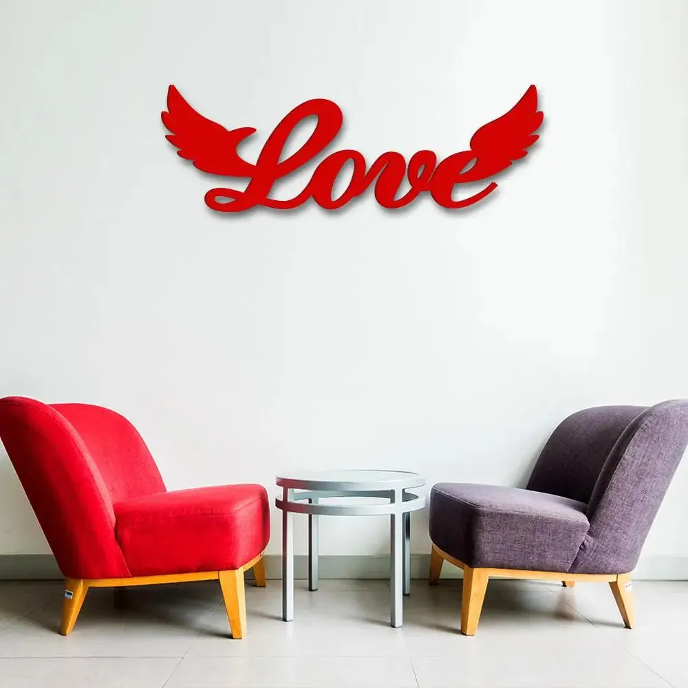 Beautiful Love Text Design Wooden Wall Hanging, Living Room Wooden Wall Decoration Medium(6 inch X 18 inch)