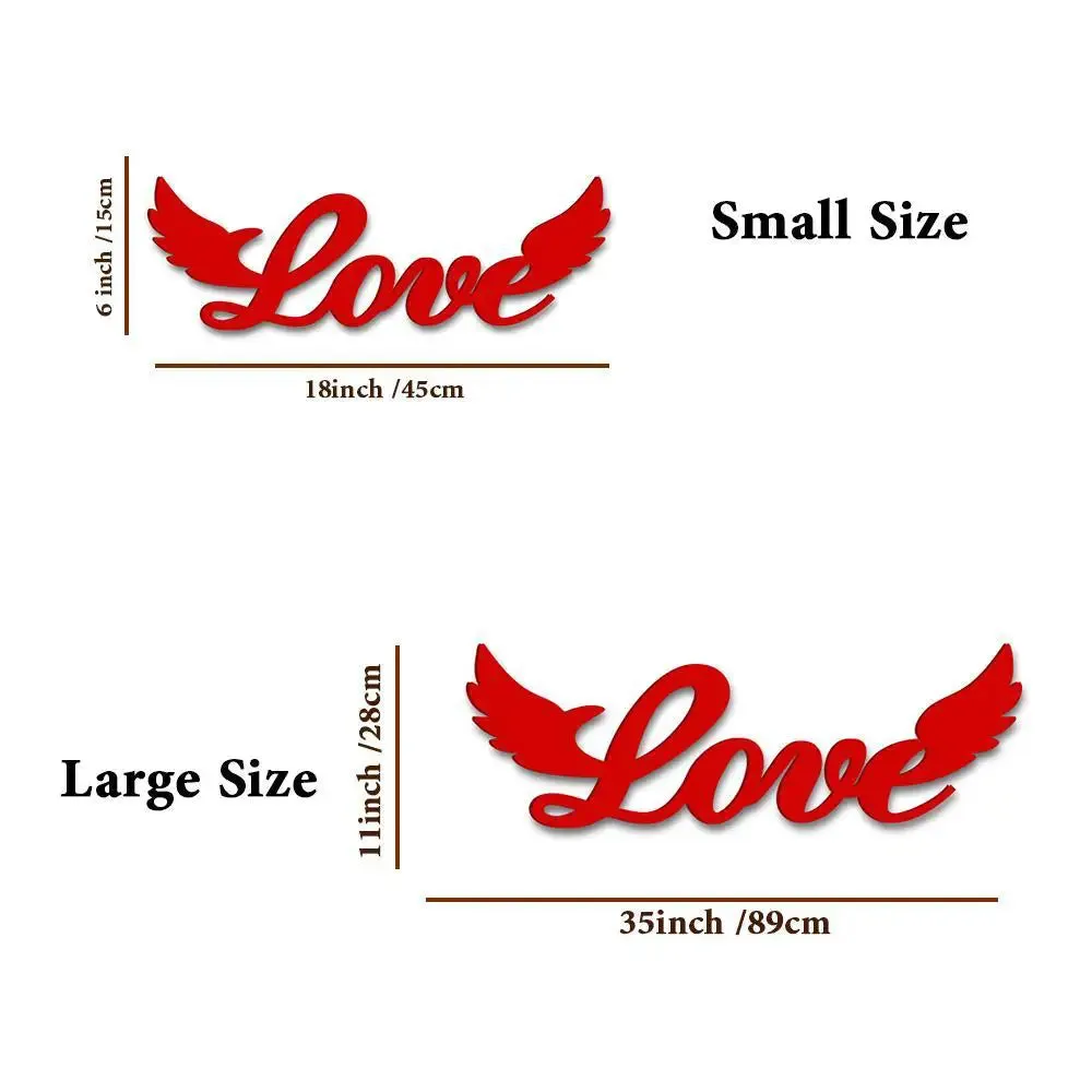 Beautiful Love Text Design Wooden Wall Hanging, Living Room Wooden Wall Decoration Medium(6 inch X 18 inch)