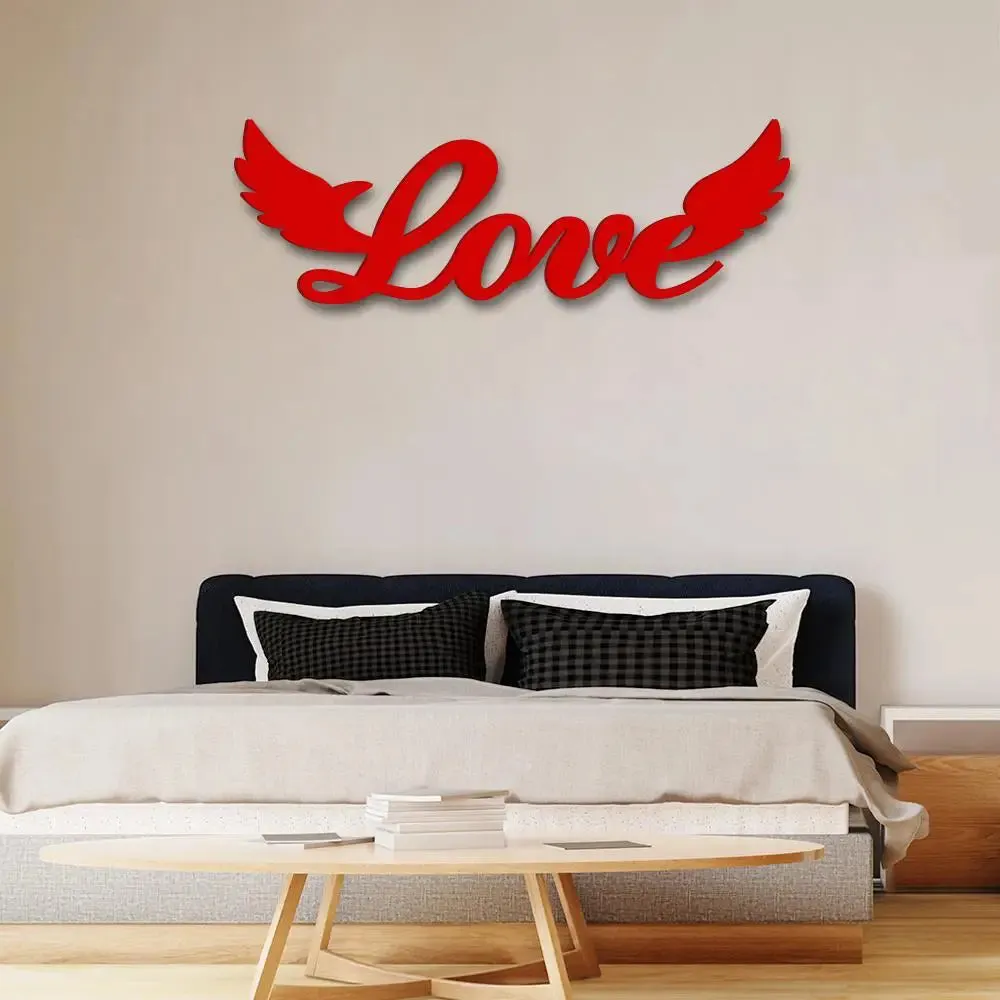 Beautiful Love Text Design Wooden Wall Hanging, Living Room Wooden Wall Decoration Medium(6 inch X 18 inch)