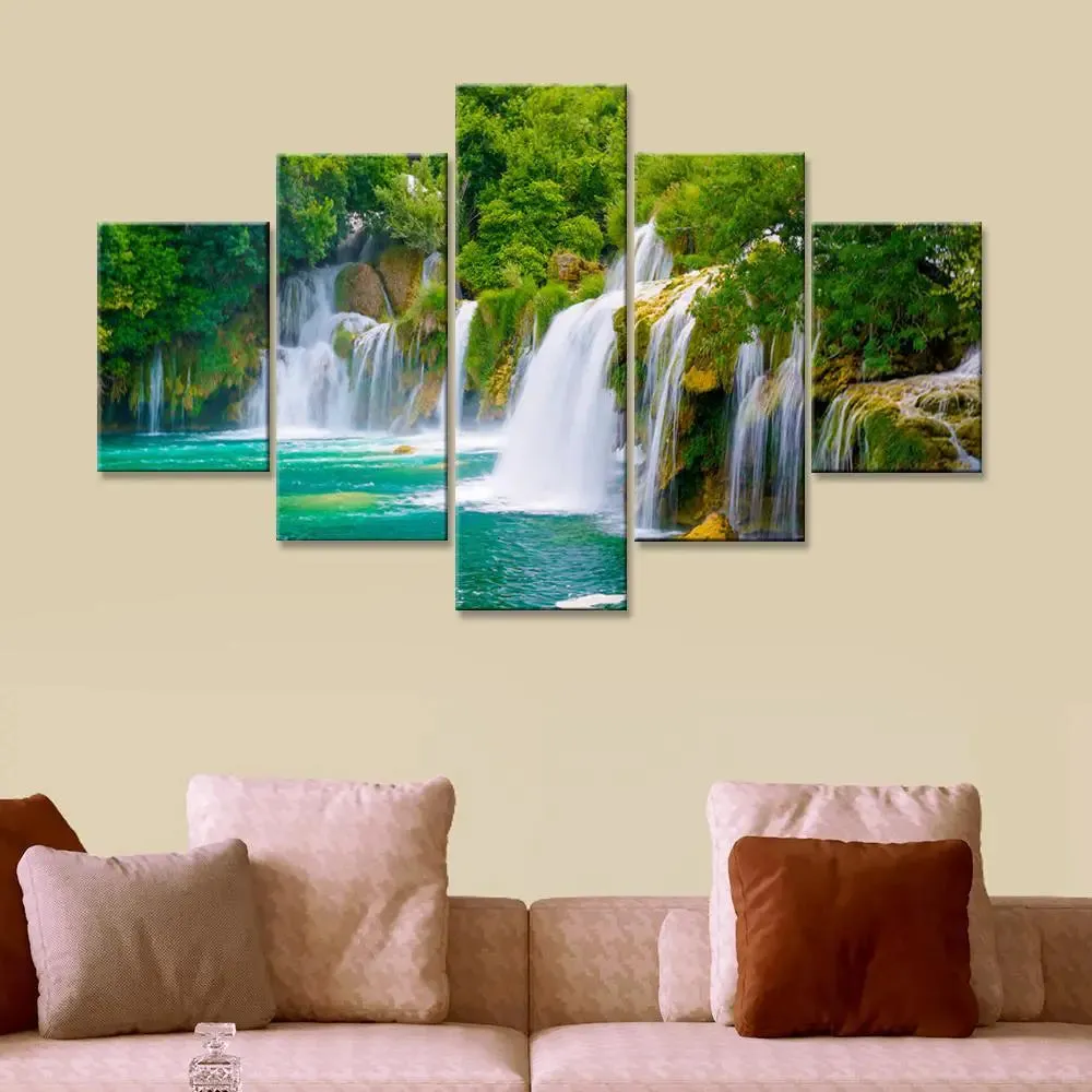 Beautiful Magical Waterfalls Wall Painting for Living Room, Bedroom, Office Decoration