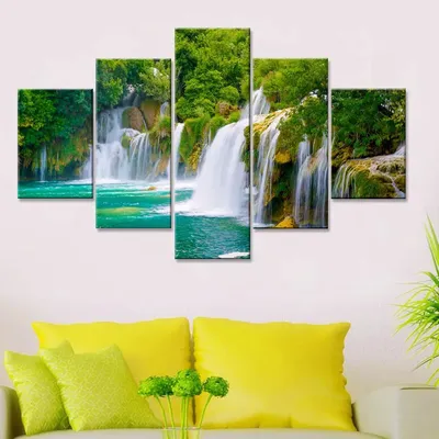 Beautiful Magical Waterfalls Wall Painting for Living Room, Bedroom, Office Decoration