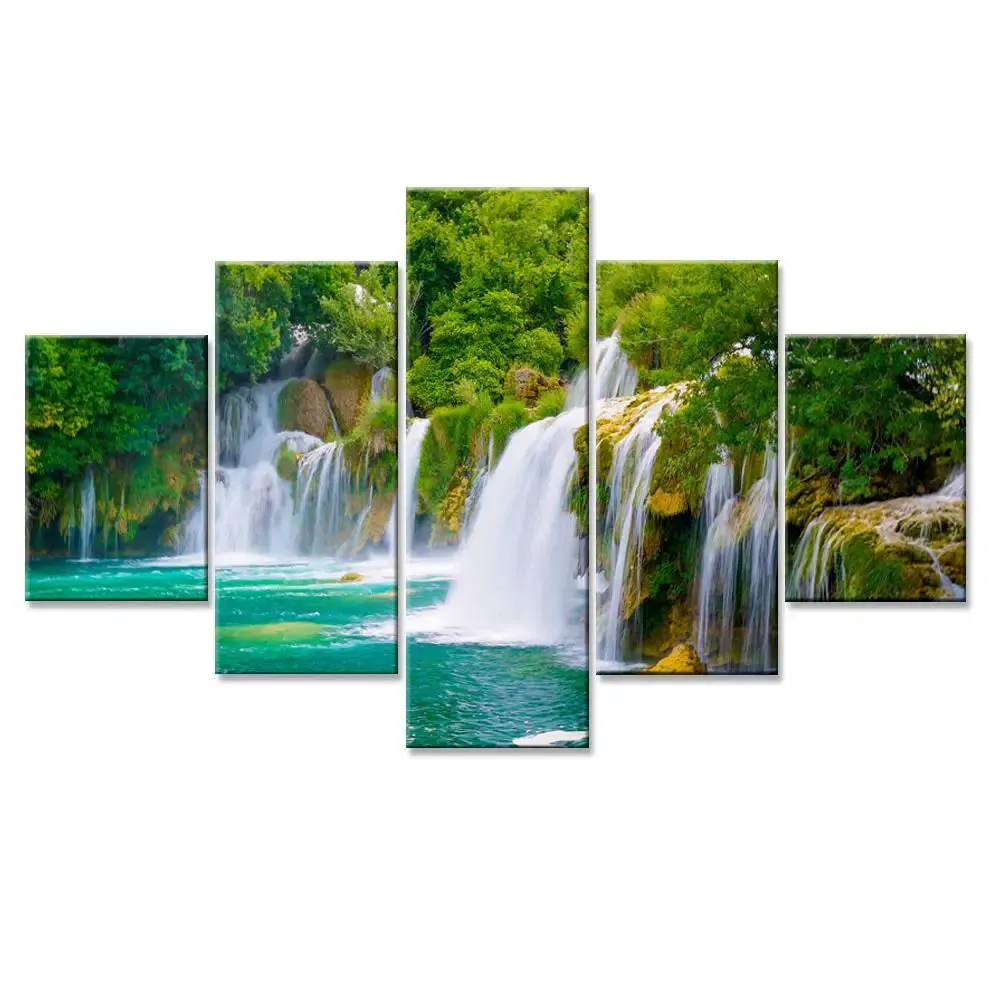 Beautiful Magical Waterfalls Wall Painting for Living Room, Bedroom, Office Decoration