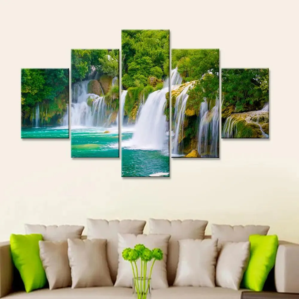 Beautiful Magical Waterfalls Wall Painting for Living Room, Bedroom, Office Decoration