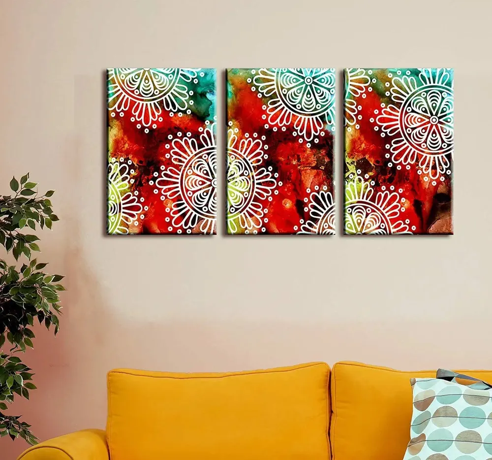 Beautiful Mandala  Abstract Design Canvas Printed  Stretched on Wooden Frame