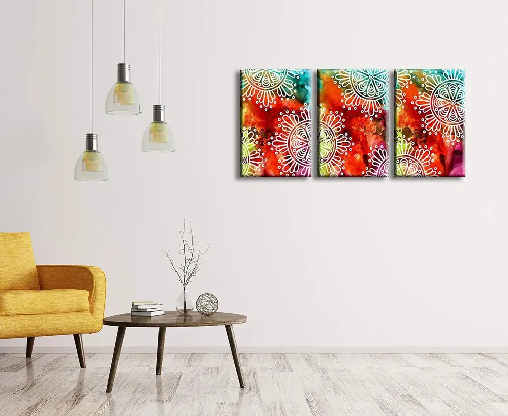 Beautiful Mandala Abstract Design Canvas Printed Stretched on Wooden Frame