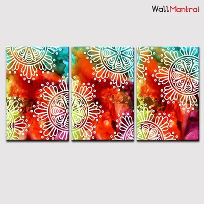 Beautiful Mandala  Abstract Design Canvas Printed  Stretched on Wooden Frame