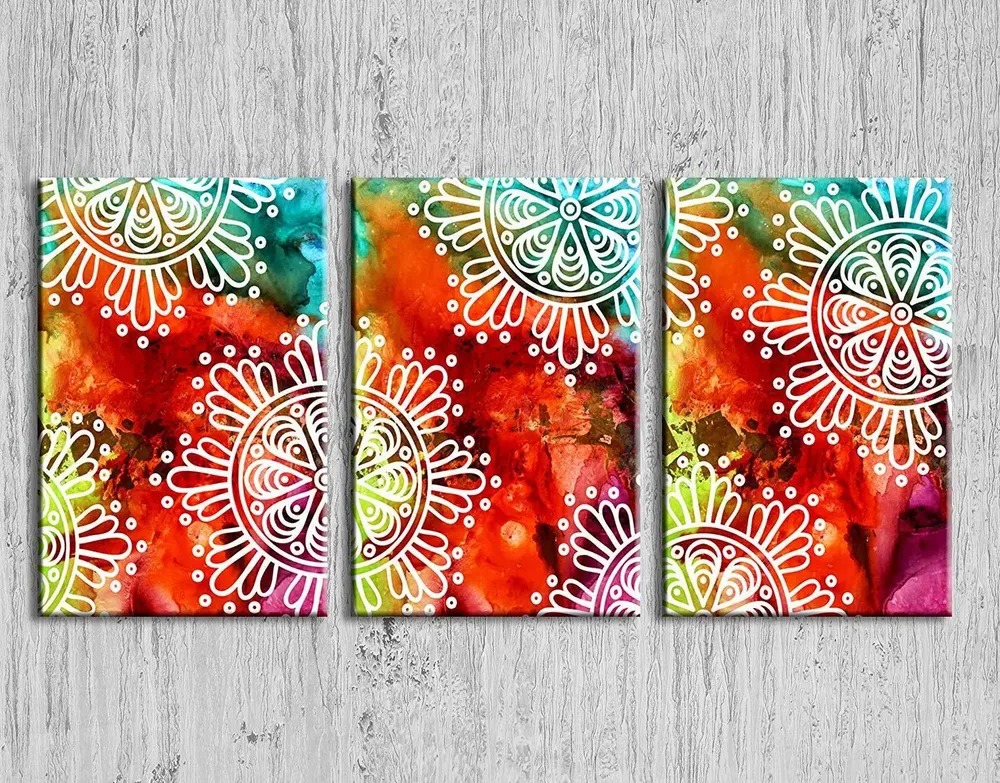 Beautiful Mandala Abstract Design Canvas Printed Stretched on Wooden Frame