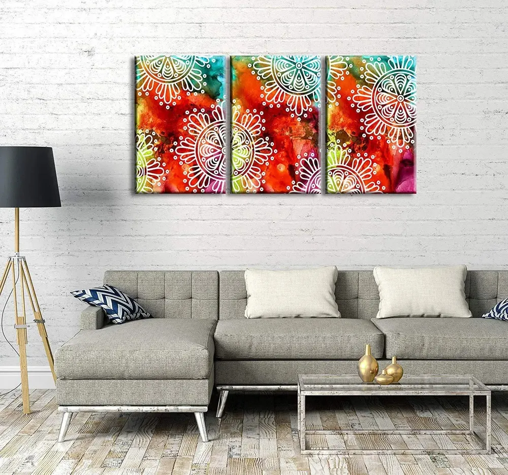 Beautiful Mandala Abstract Design Canvas Printed Stretched on Wooden Frame