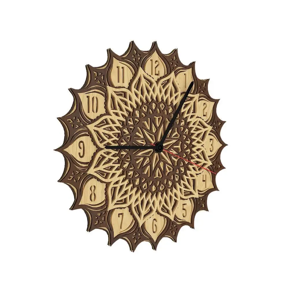 Beautiful Mandala Designer Multi Layer Wooden Wall Clock
