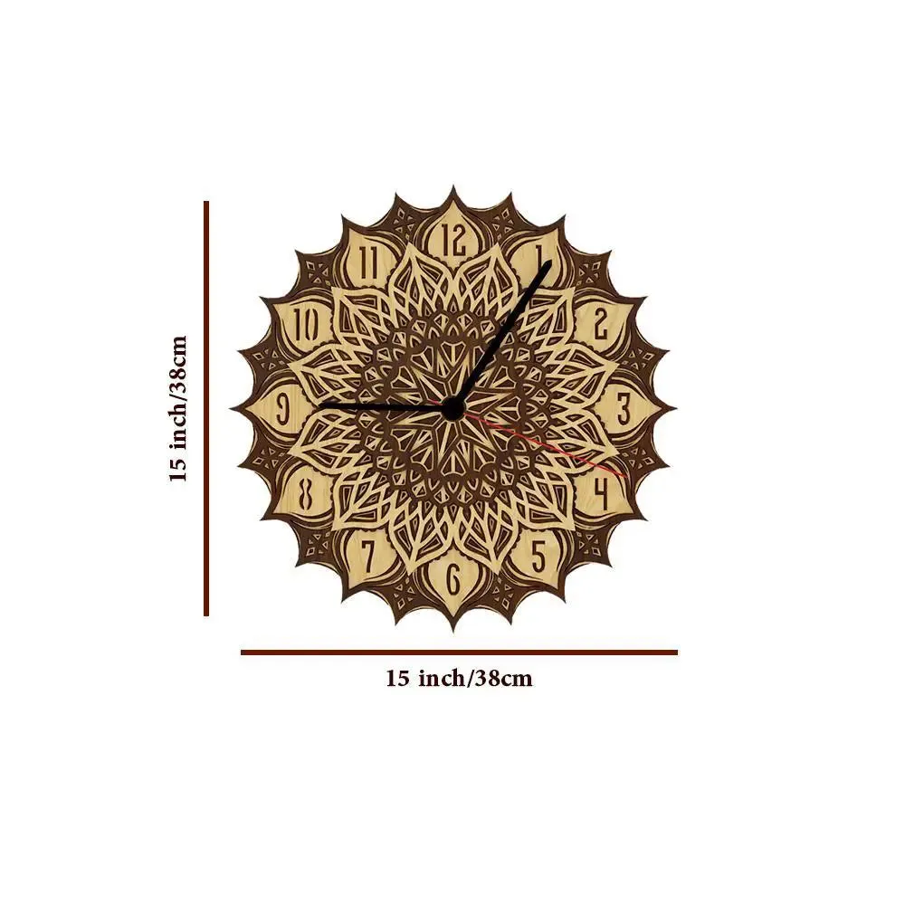 Beautiful Mandala Designer Multi Layer Wooden Wall Clock