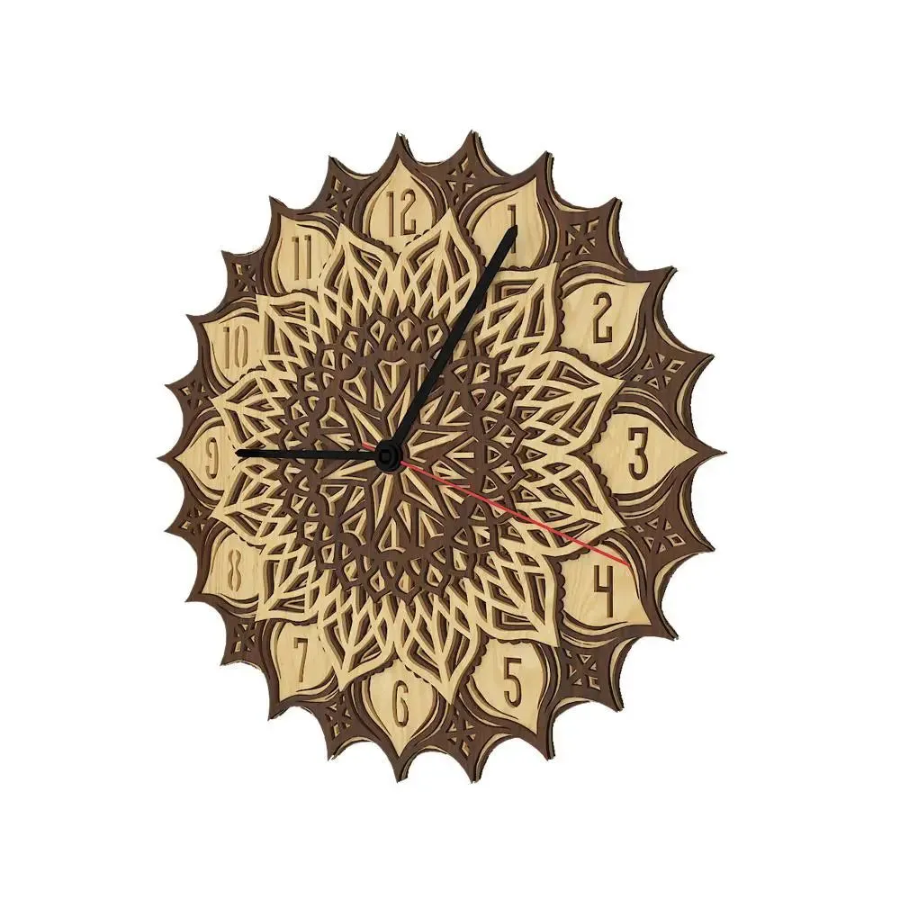 Beautiful Mandala Designer Multi Layer Wooden Wall Clock