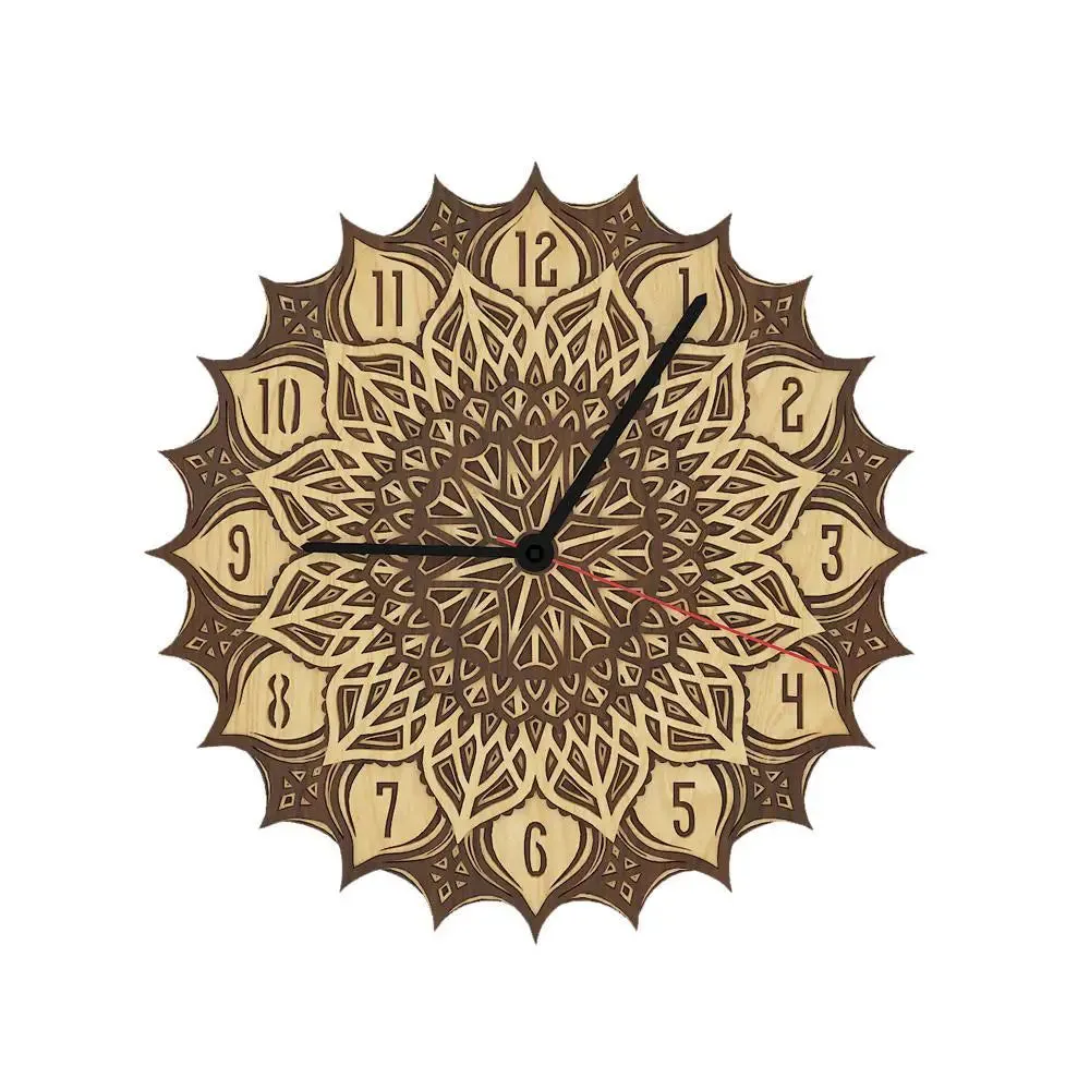 Beautiful Mandala Designer Multi Layer Wooden Wall Clock