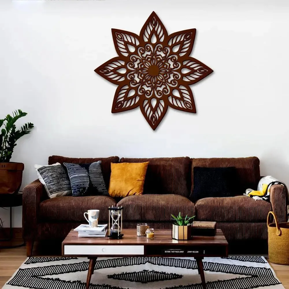 Beautiful Mandla Design Wooden Wall Hanging, Wooden Wall Decoration Medium(18 inch X 18inch)