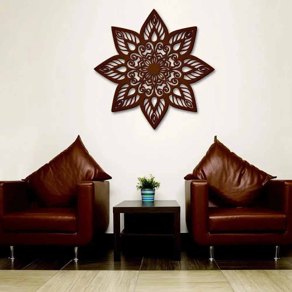 Beautiful Mandla Design Wooden Wall Hanging, Wooden Wall Decoration Medium(18 inch X 18inch)