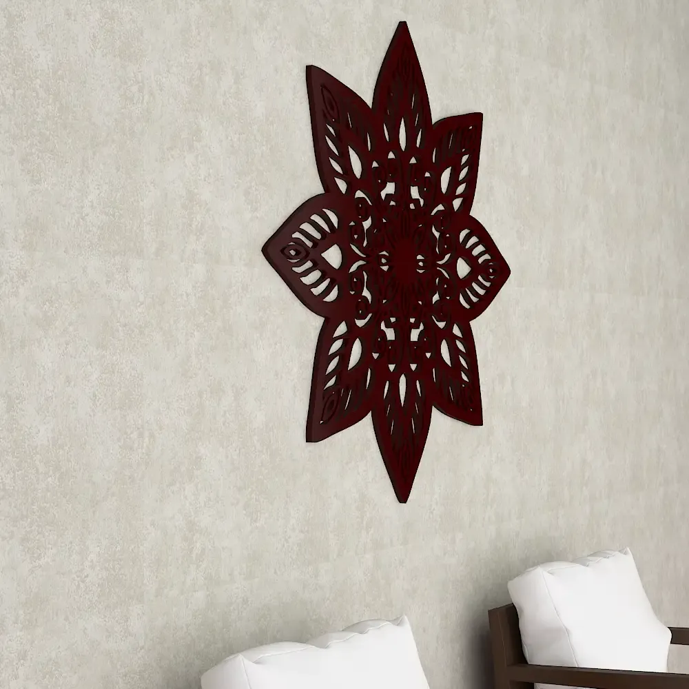 Beautiful Mandla Design Wooden Wall Hanging, Wooden Wall Decoration Medium(18 inch X 18inch)