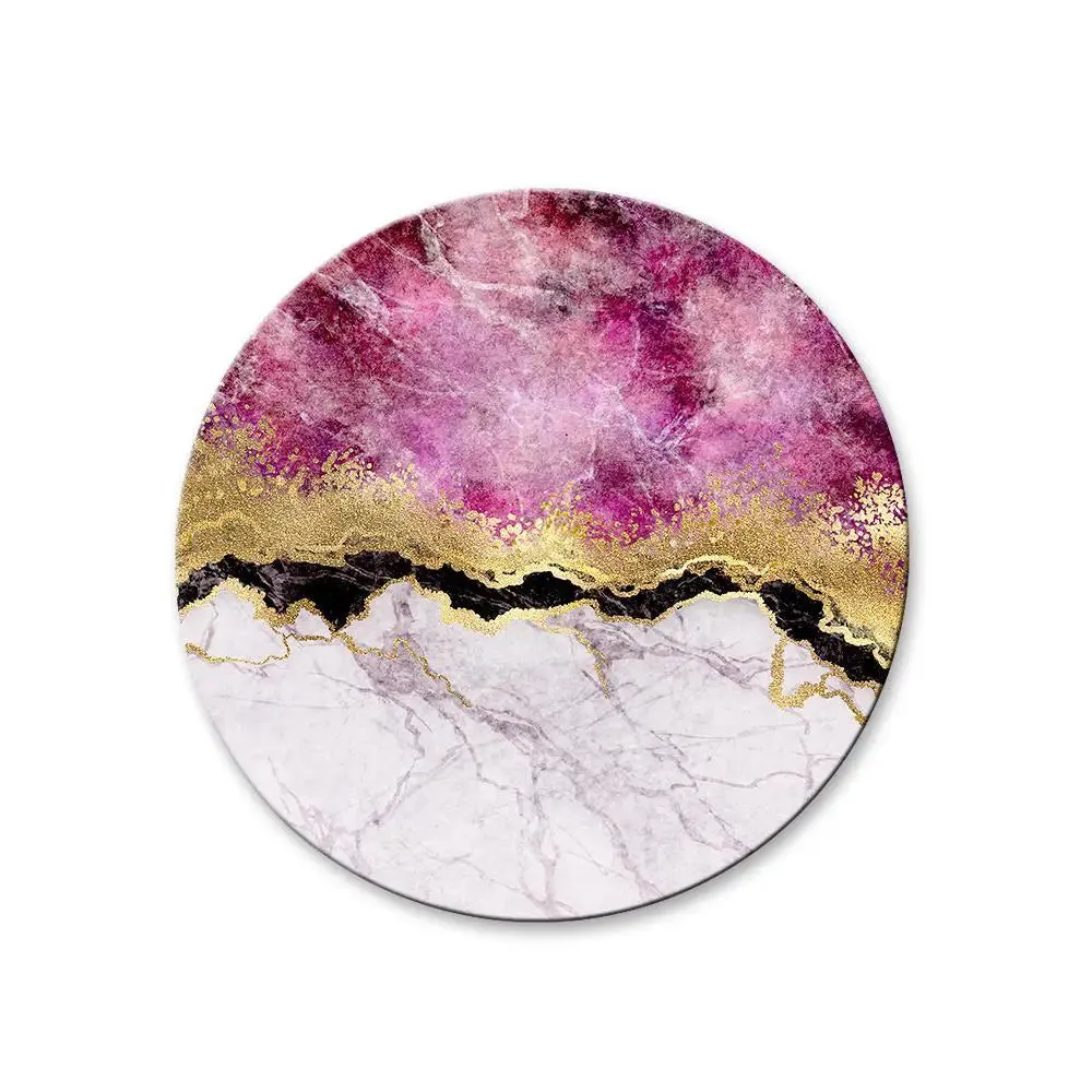 Beautiful Marble Texture With Abstract Art Round Shape Canvas wall Painting
