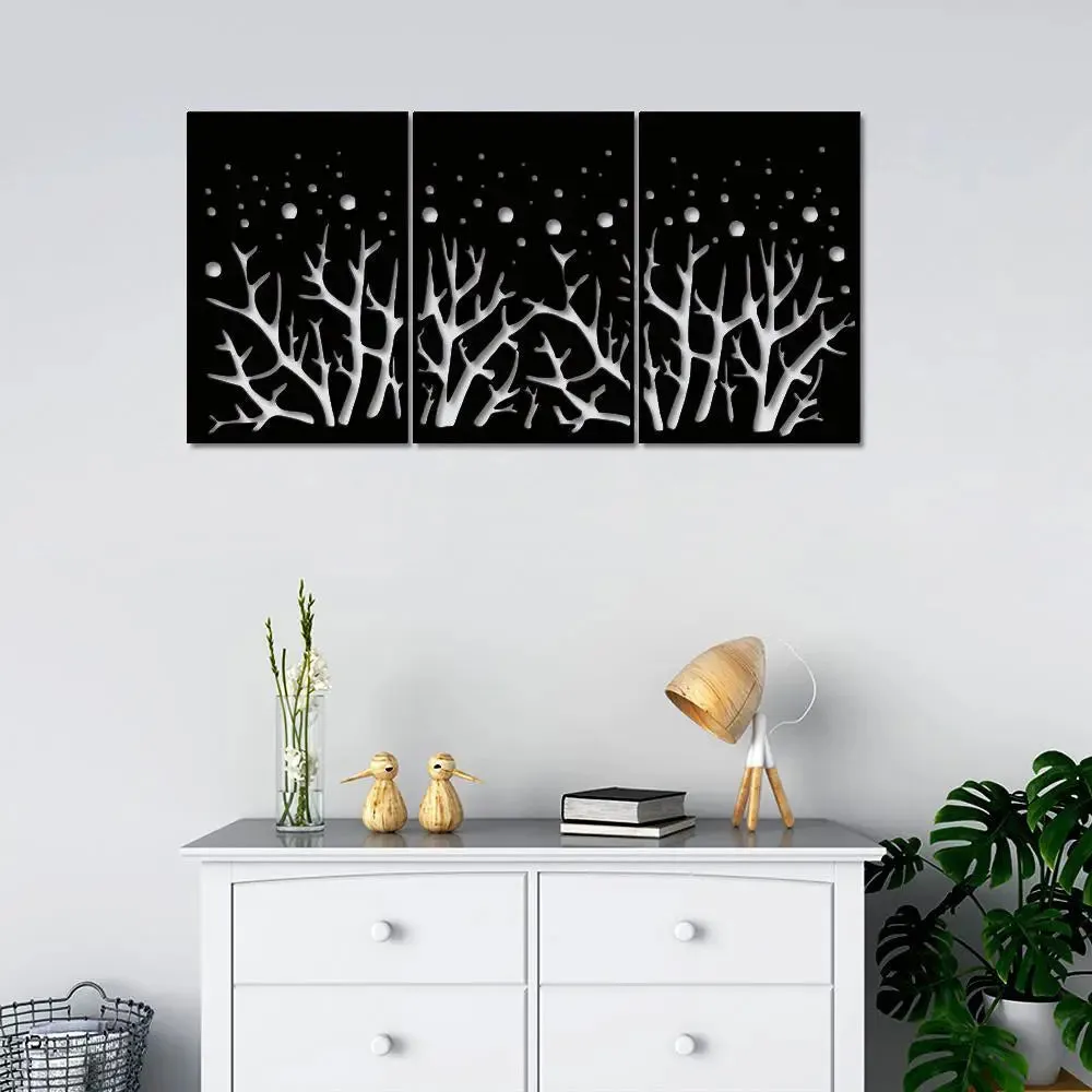 Beautiful Mdf Decorative in Black color Design Wooden Wall Hanging Medium(18 inch X 37 inch)