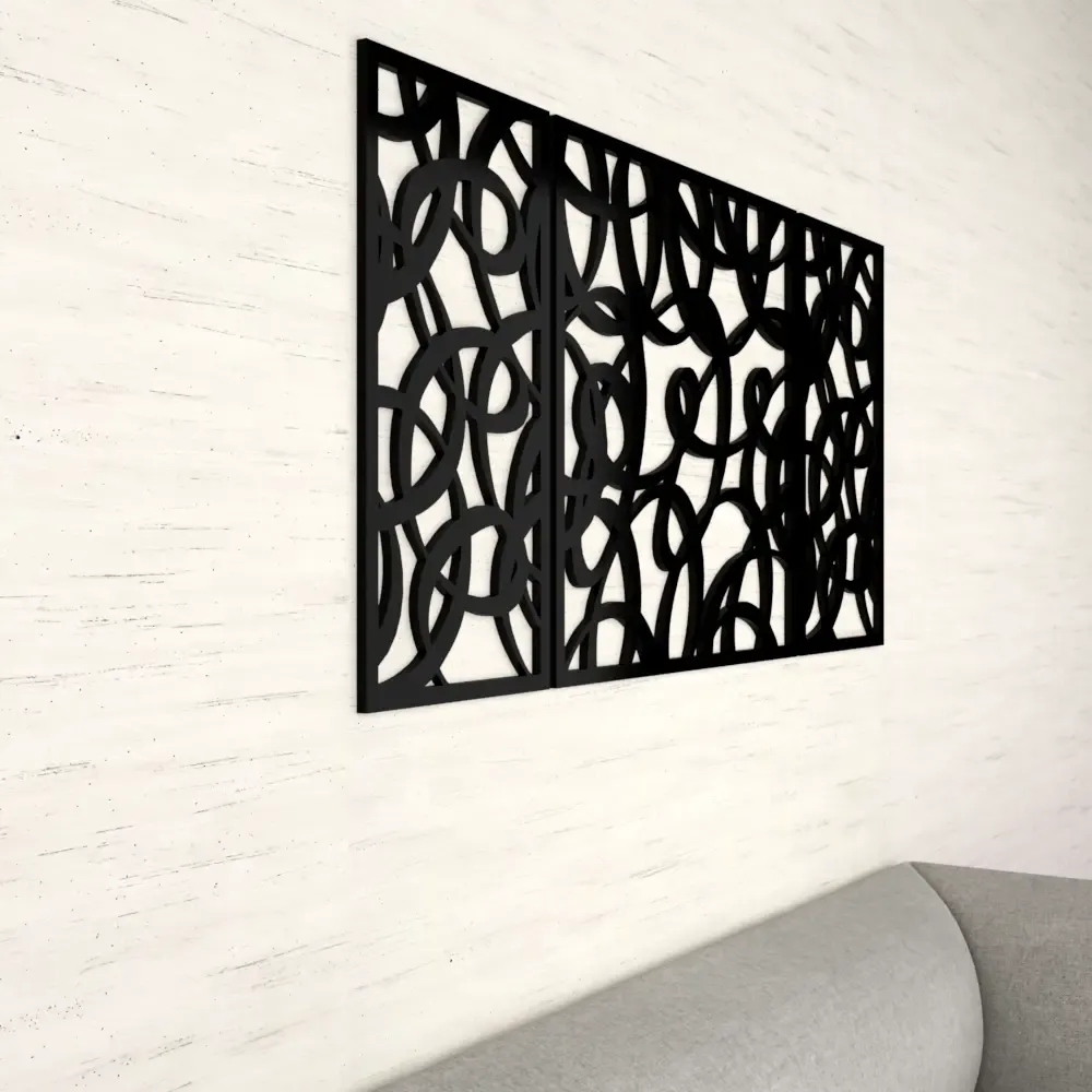 Beautiful Mdf Decorative in Black color Design Wooden Wall Hanging Medium(18 inch X 40 inch)