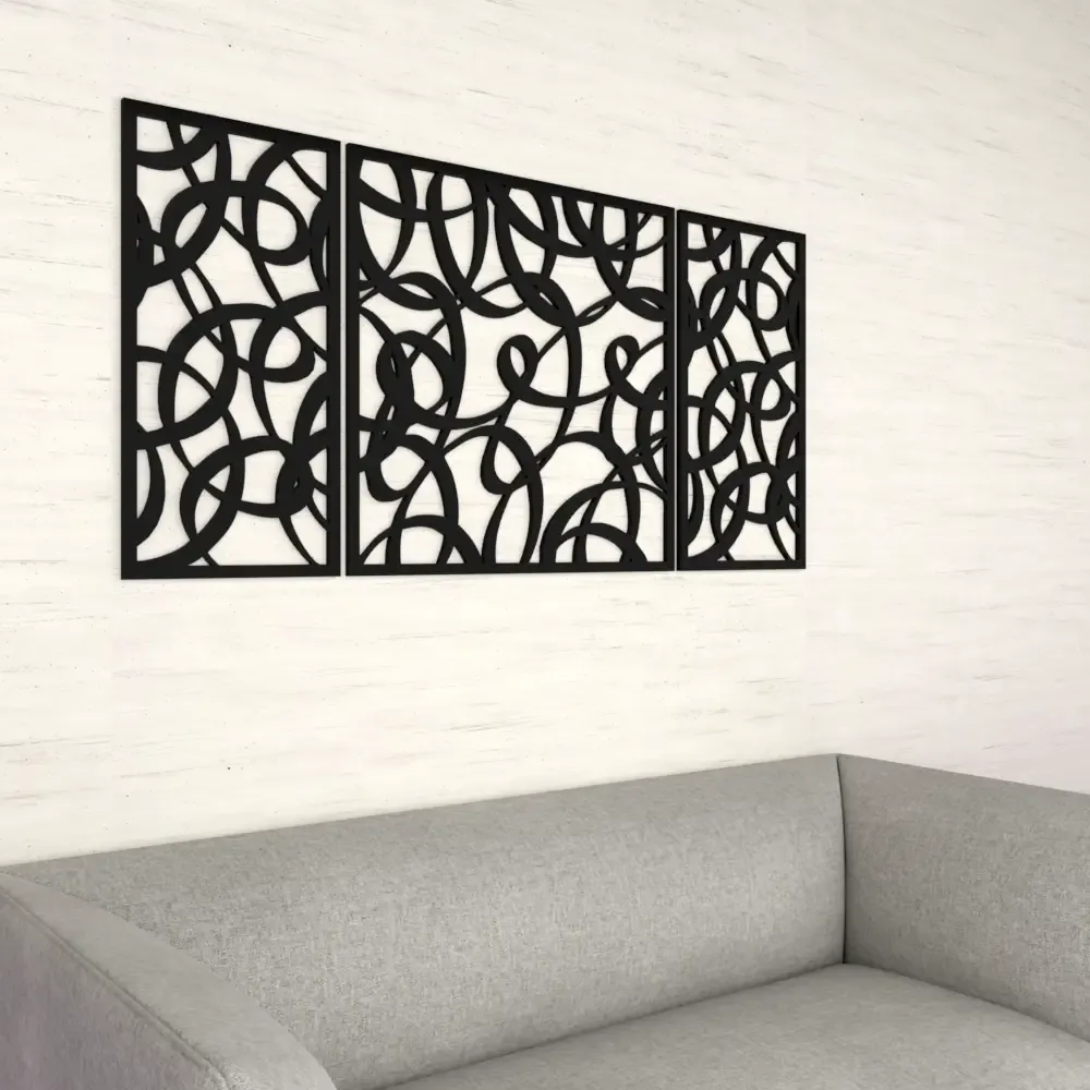 Beautiful Mdf Decorative in Black color Design Wooden Wall Hanging Medium(18 inch X 40 inch)