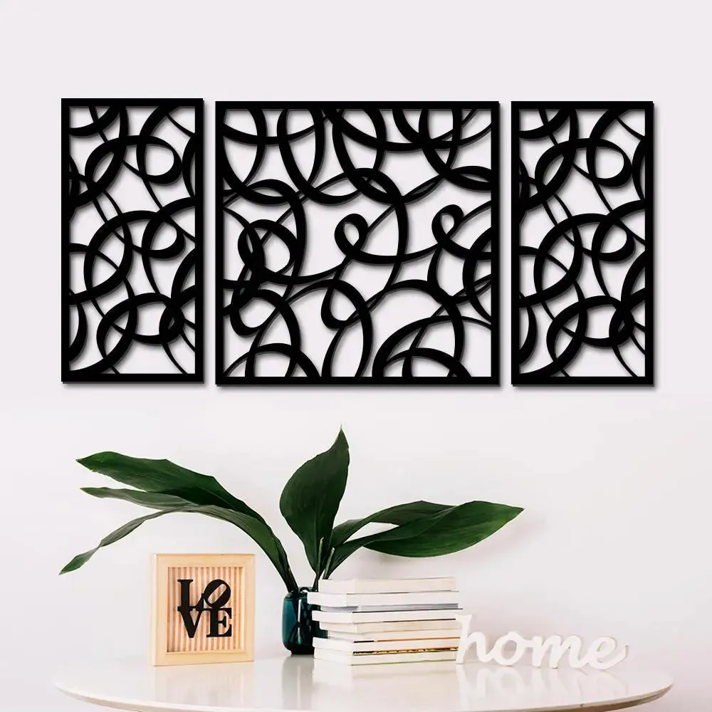 Beautiful Mdf Decorative in Black color Design Wooden Wall Hanging Medium(18 inch X 40 inch)