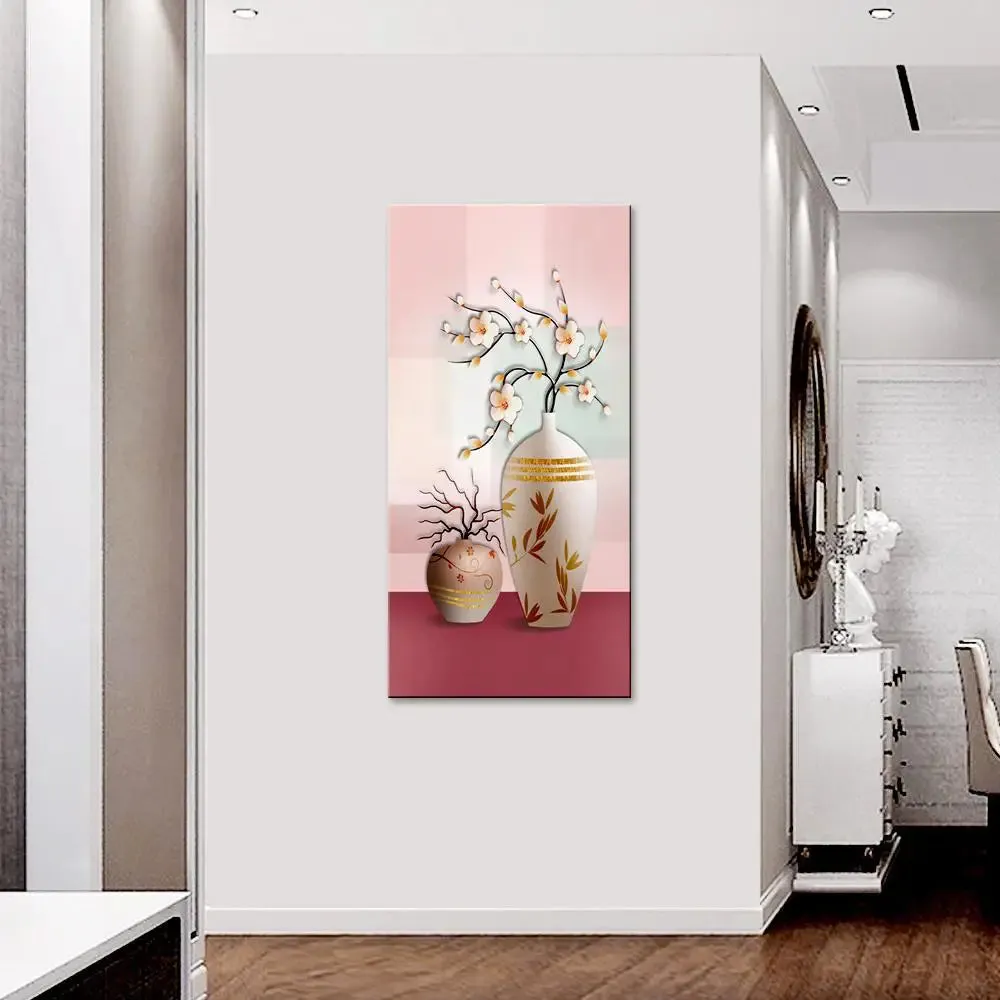 Beautiful Modern Flower Vase Canvas Printed Wall Painting With Frame