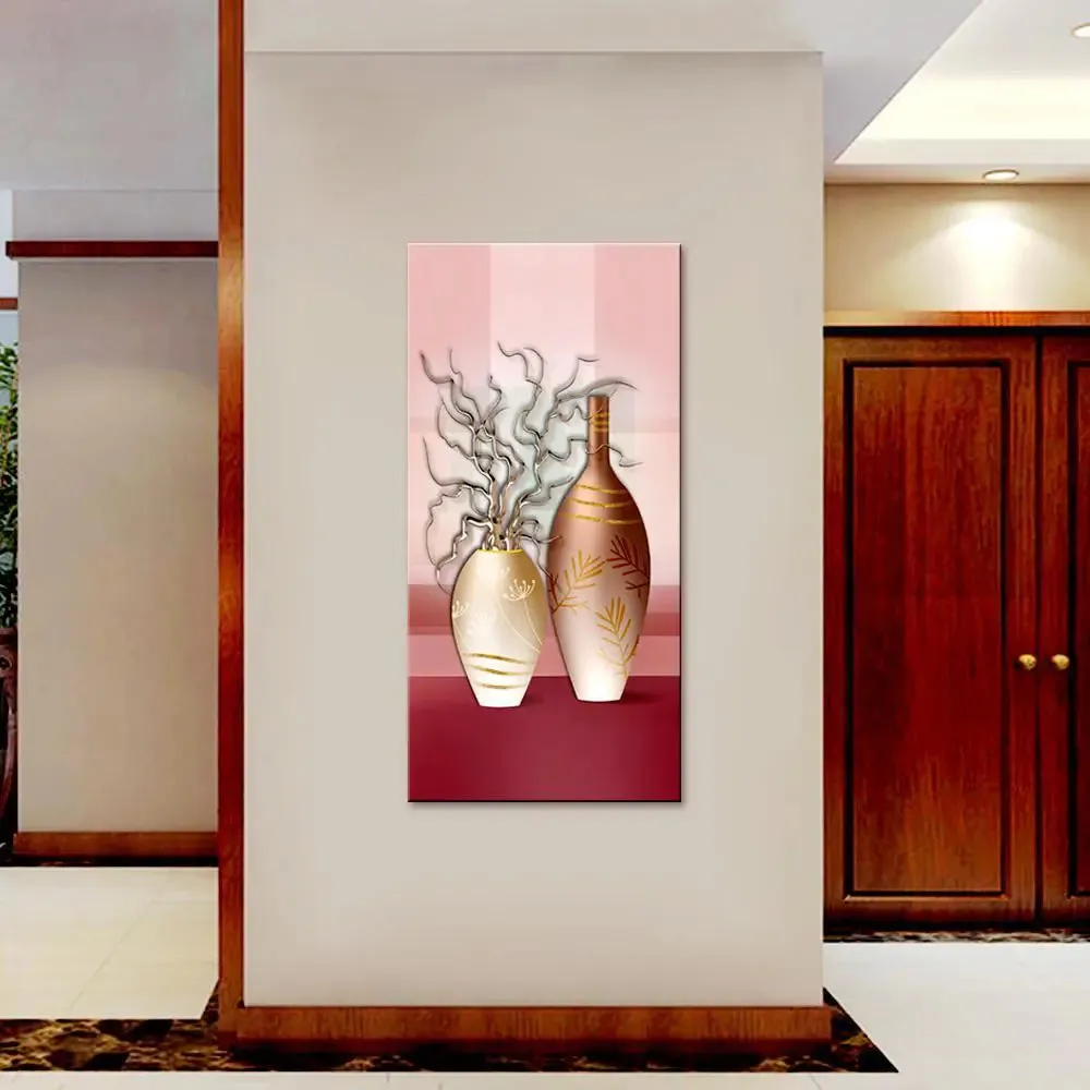 Beautiful Modern Flower Vase Canvas Printed Wall Painting With Frame