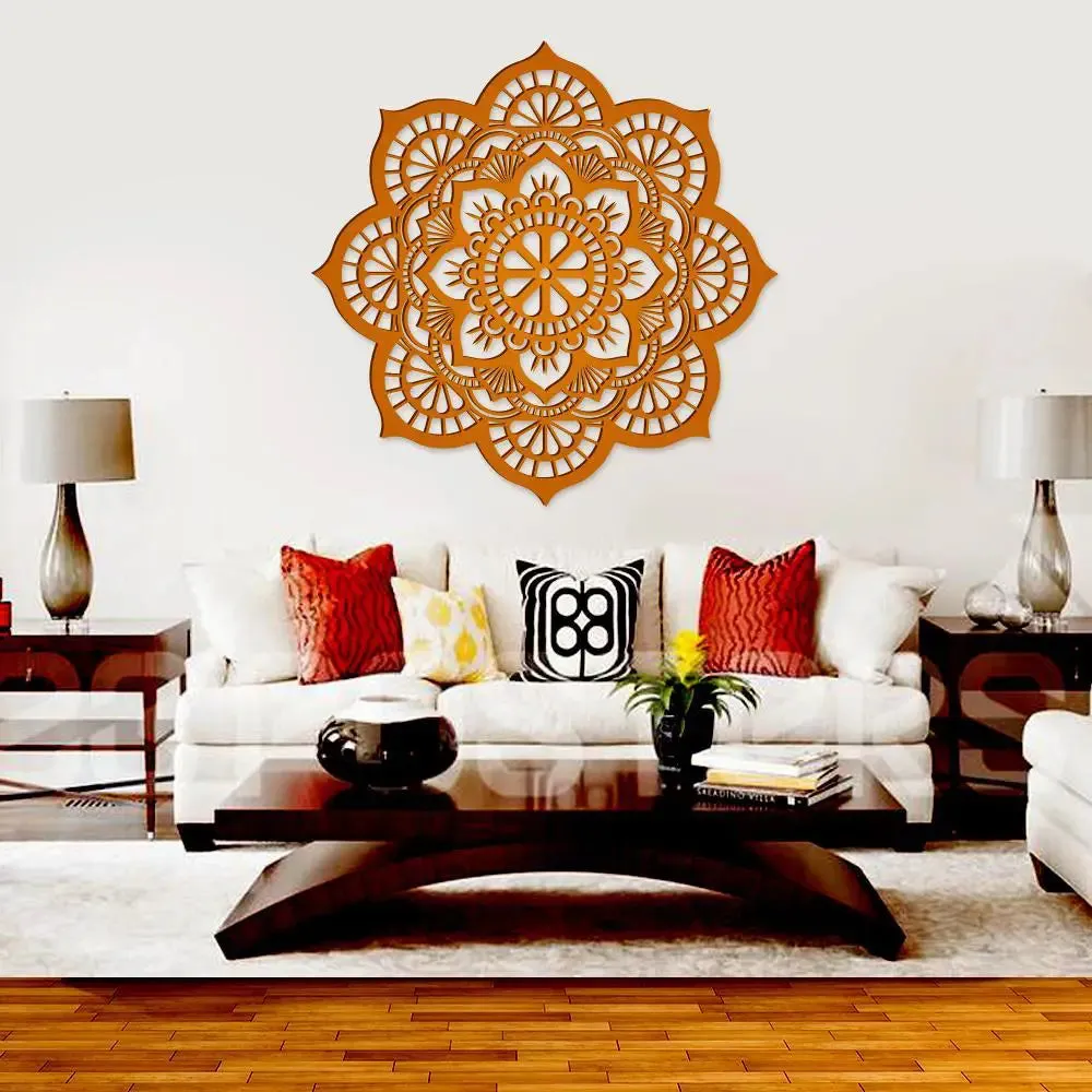Beautiful Motif Wooden Wall Hanging, Living Room Wooden Wall Decoration Medium(18 inch X 18 inch)