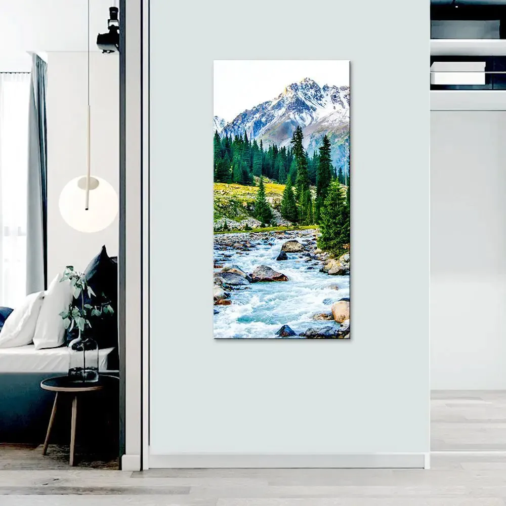Beautiful Mountain Scenery Canvas Printed Wall Painting With Frame