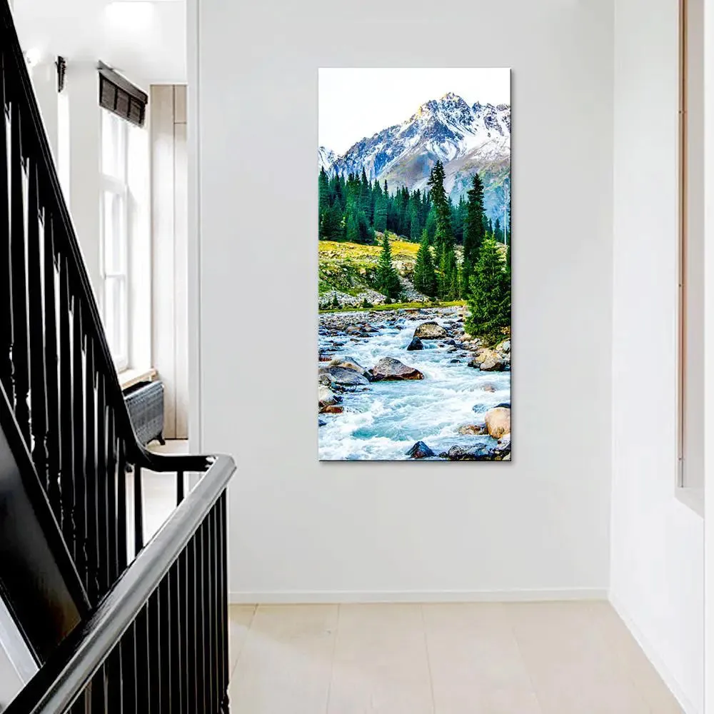 Beautiful Mountain Scenery Canvas Printed Wall Painting With Frame