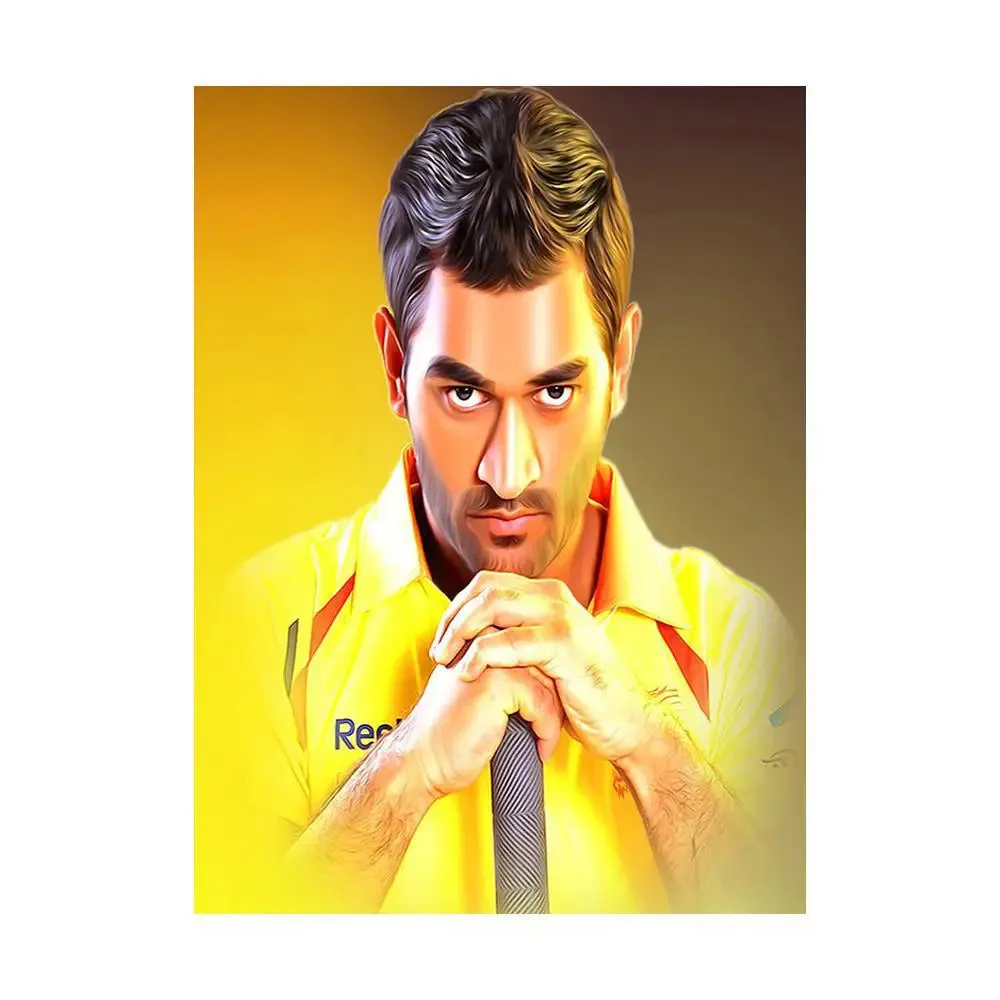 Beautiful MS Dhoni Wall Poster Frame Regular Size Poster 9" X 12"