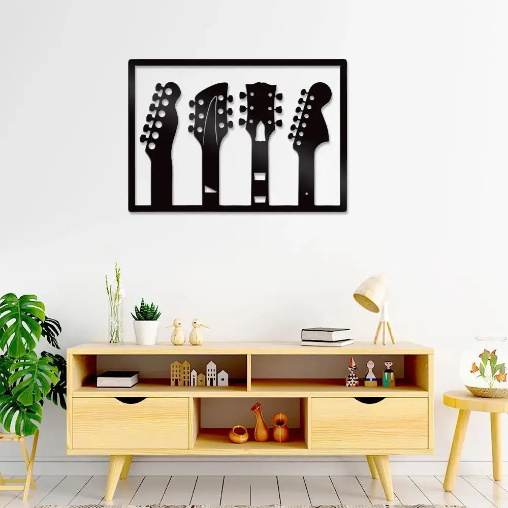 Beautiful Music Guitars Wooden Wall Hanging, Living Room Wooden Wall Decoration Medium(12 inch X 18inch)