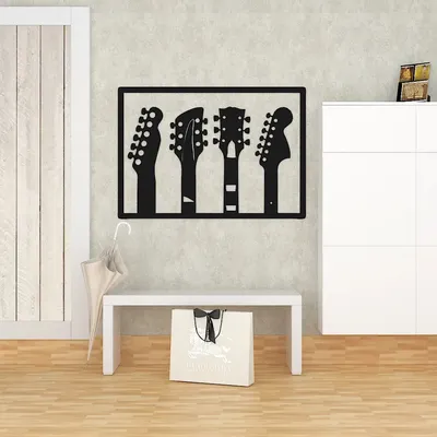 Beautiful Music Guitars Wooden Wall Hanging, Living Room Wooden Wall Decoration