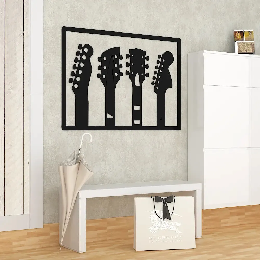 Beautiful Music Guitars Wooden Wall Hanging, Living Room Wooden Wall Decoration Medium(12 inch X 18inch)