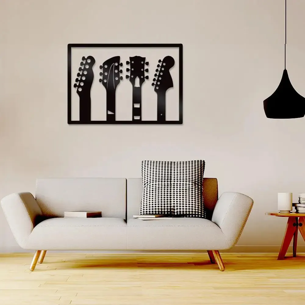 Beautiful Music Guitars Wooden Wall Hanging, Living Room Wooden Wall Decoration Medium(12 inch X 18inch)