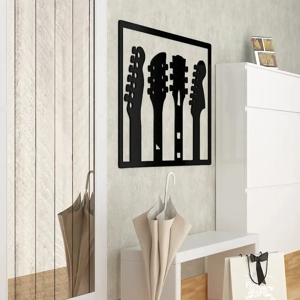 Beautiful Music Guitars Wooden Wall Hanging, Living Room Wooden Wall Decoration Medium(12 inch X 18inch)