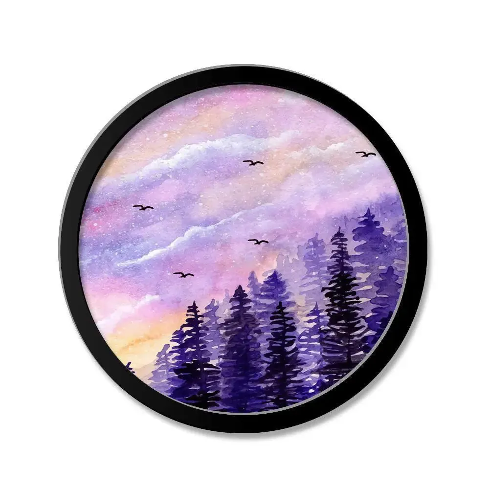 Beautiful Nature Art Scenery With Round Shape Canvas wall Painting