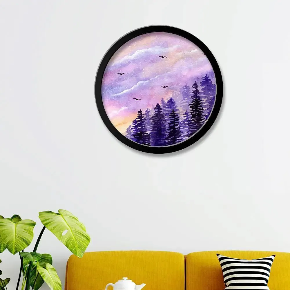 Beautiful Nature Art Scenery With Round Shape Canvas wall Painting