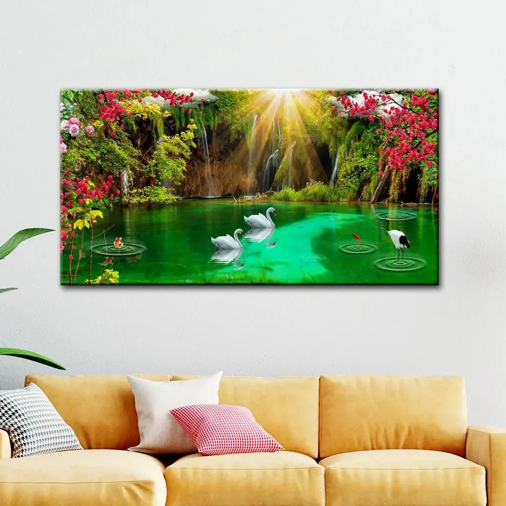 Beautiful Nature Scenery Canvas Printed Painting With Frame