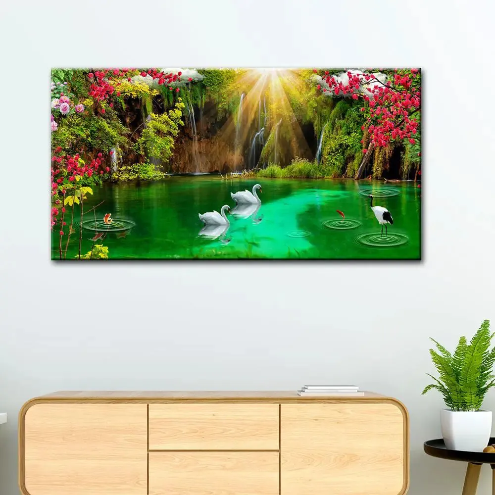 Beautiful Nature Scenery Canvas Printed Painting With Frame