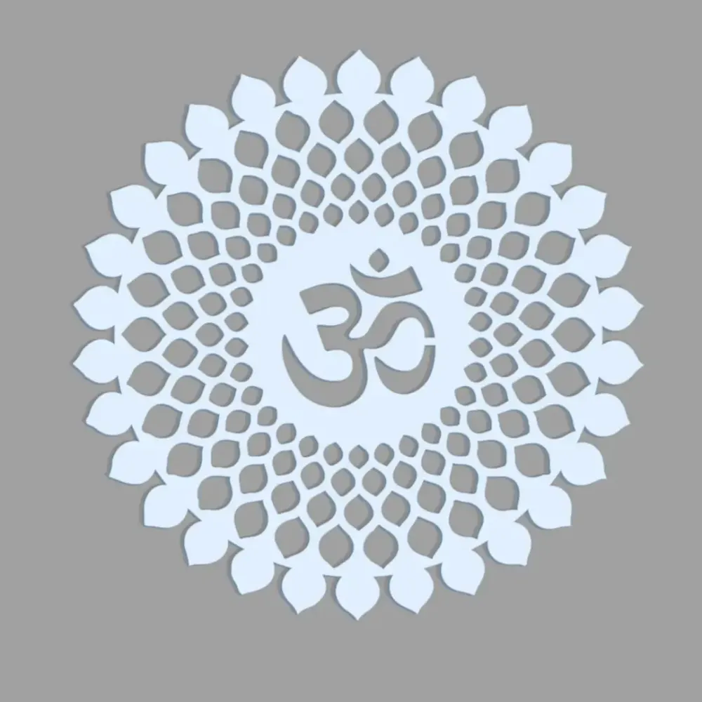 Beautiful OM Mandala Backlit with LED Wooden Wall Hanging Brown