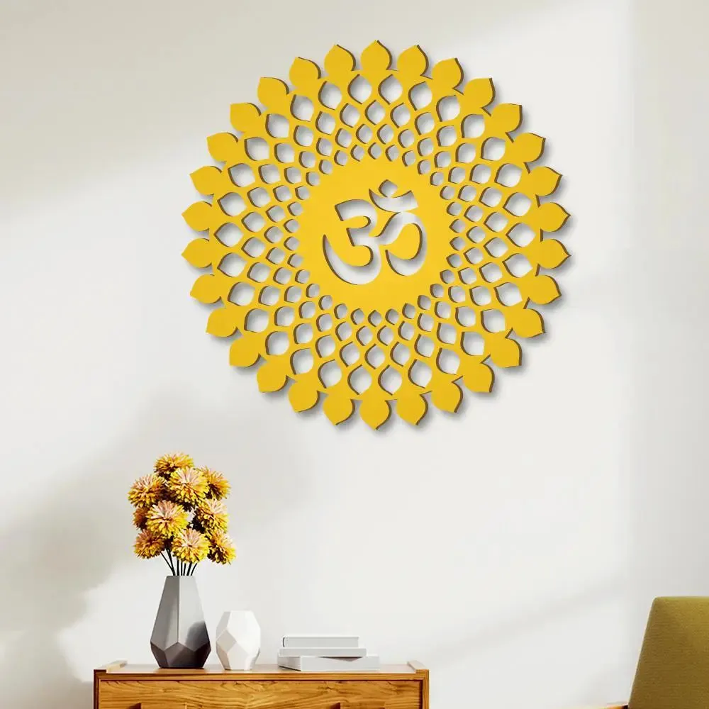 Beautiful Om Mandala Wooden Wall Hanging Medium(18 inch X 18 inch)