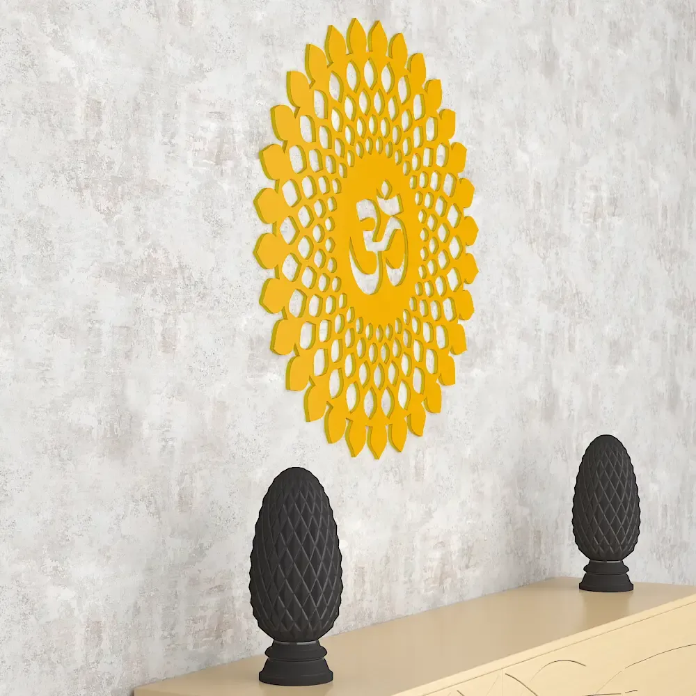 Beautiful Om Mandala Wooden Wall Hanging Medium(18 inch X 18 inch)