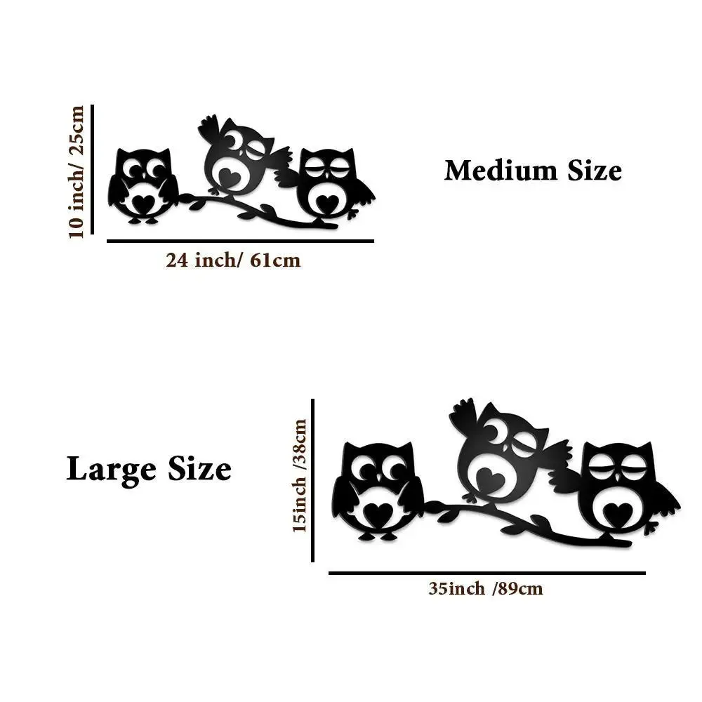 Beautiful Owls in Black color Design Wooden Wall Hanging Medium(10 inch X 24 inch)