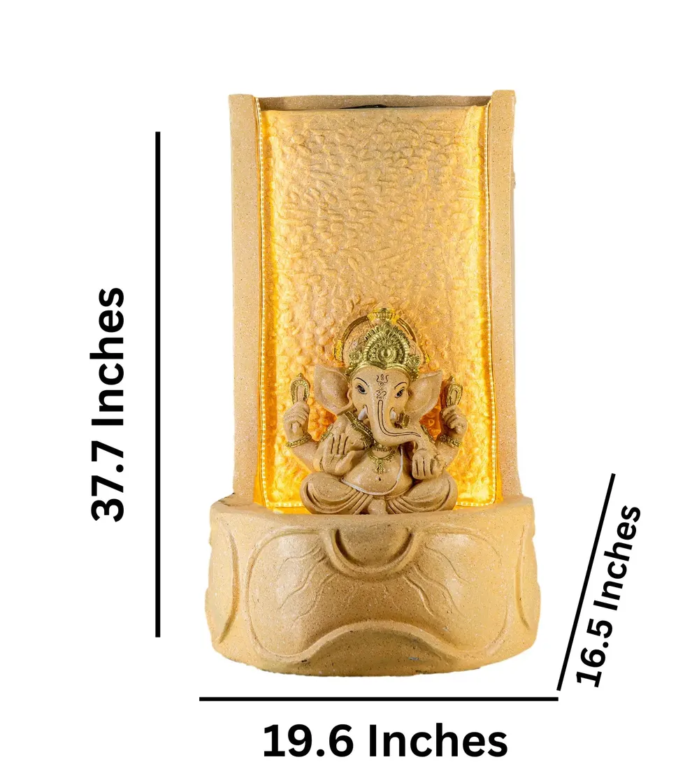 Beautiful Peach Lord Ganesha Vertical Indoor Water Fountain